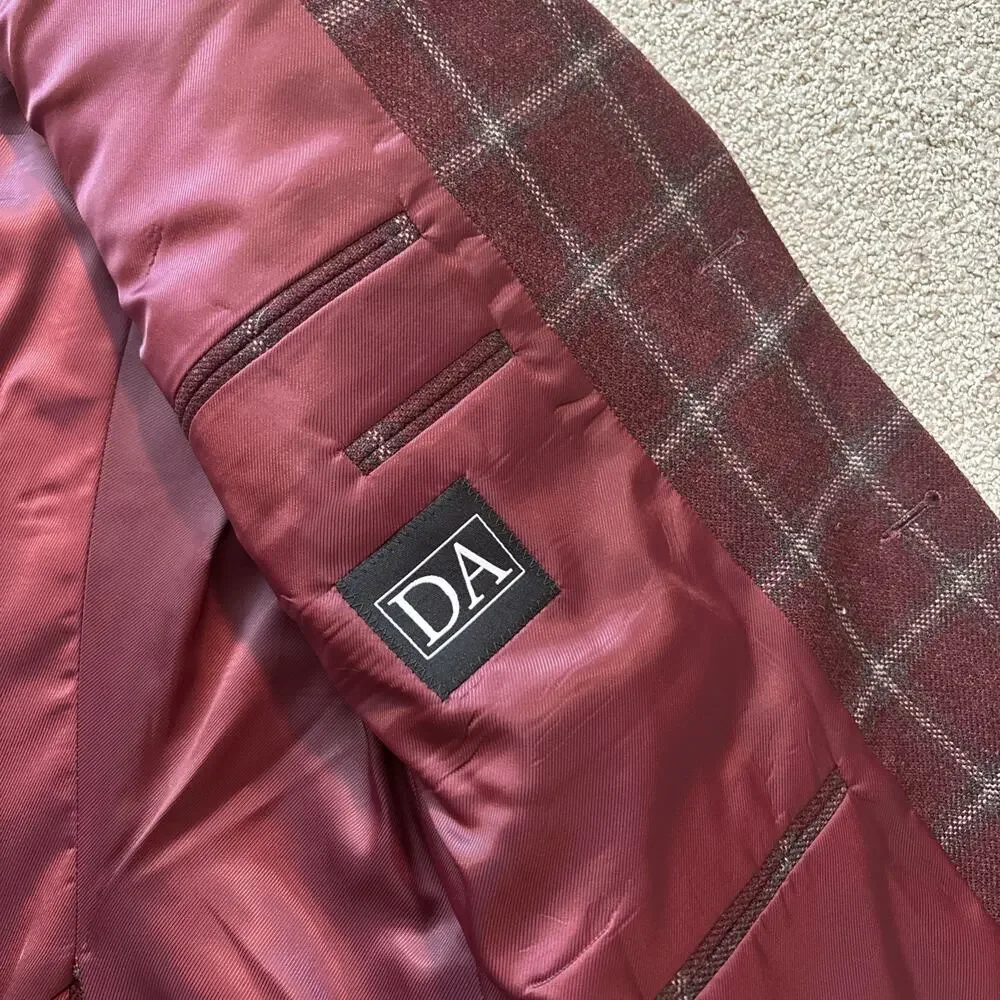 John Cena David Alan Dormeuil Woodland Blazer Mens Wool Two Button England Red